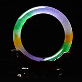 Natural Jade Colorful Jade Bracelet Ladies Round Fulushou Bracelet