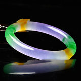 Natural Jade Colorful Jade Bracelet Ladies Round Fulushou Bracelet