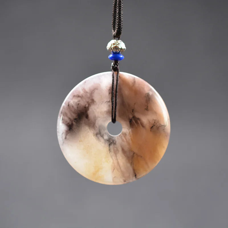 Natural Jade Donut Jadeite Donut Necklace Pendant Jade Jewelry