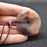 Natural Jade Donut Jadeite Donut Necklace Pendant Jade Jewelry