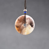 Natural Jade Donut Jadeite Donut Necklace Pendant Jade Jewelry