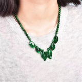 Natural Jade Dry Green Necklace Hand String Polished Green Necklace