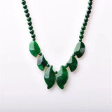 Natural Jade Dry Green Necklace Hand String Polished Green Necklace