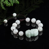 Natural Jade Emerald 10mm Beads Pixiu Bracelet Adjustable Bangle
