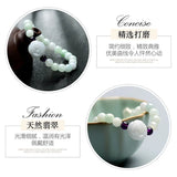 Natural Jade Emerald 8mm Beads Rose Bracelet Adjustable Bangle