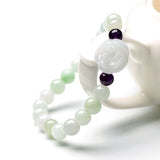 Natural Jade Emerald 8mm Beads Rose Bracelet Adjustable Bangle