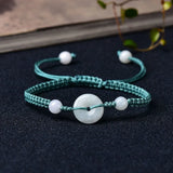 Jade Emerald Money Beads Bracelet Adjustable Bangle Charm