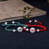 Jade Emerald Money Beads Bracelet Adjustable Bangle Charm