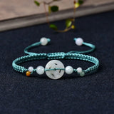 Jade Emerald Money Beads Bracelet Adjustable Bangle Charm