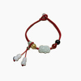 Jade Emerald Pixiu Beads Bracelet Adjustable Bangle