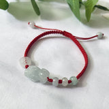 Natural Jade Emerald Pixiu Beads Bracelet Adjustable Bangle