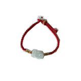 Jade Emerald Pixiu Beads Bracelet Adjustable Bangle Hand-Carved Woman Amulet