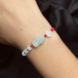 Natural Jade Emerald Pixiu Beads Bracelet Adjustable Bangle