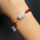 Jade Emerald Pixiu Beads Bracelet Adjustable Bangle