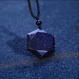 Natural Jade Geometry Pendant Sandstone Necklace Charm Jewelry