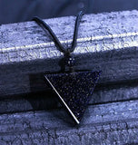 Natural Jade Geometry Pendant Sandstone Necklace Charm Jewelry