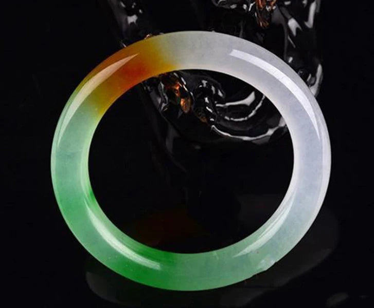 Jadeite Bangle Three-Color Bracelet Burma Jade Jewelry For Woman