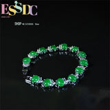 Natural Jade Ice Green Bracelet Men Women Couples Charm Gift Retro