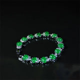Natural Jade Ice Green Bracelet Men Women Couples Charm Gift Retro