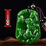 Jade Green Hand-carved Monkey Zodiac Pendant Jewelry - Men & Women
