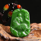 Green Jade Zodiac Tiger Pendant Boutique Jewelry Men Women Gift