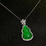 Natural Green Agates Gourd Pendant Necklace