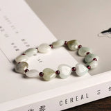 Heart-Shaped Jade Beads Bracelet for Women