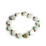 Heart-Shaped Jade Beads Bracelet for Women