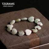 Heart-Shaped Jade Beads Bracelet for Women