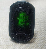 Jade Medicine King Graphite Green Jade Safe Pendant
