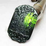 Jade Medicine King Graphite Green Jade Safe Pendant