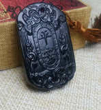 Jade Medicine King Graphite Green Jade Safe Pendant