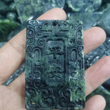 Jade Medicine King Stone Car Hanging Pendant Dragon Phoenix Evil Ward