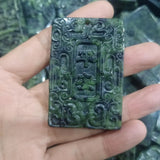 Jade Medicine King Stone Car Hanging Pendant Dragon Phoenix Evil Ward