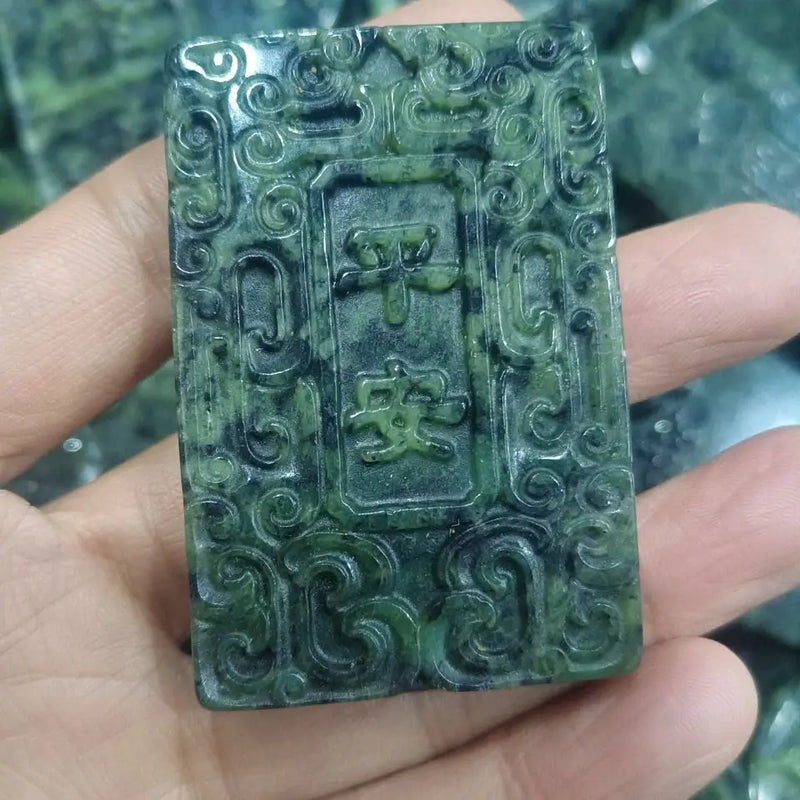 Jade Medicine King Stone Car Hanging Pendant Dragon Phoenix Evil Ward