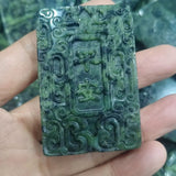 Jade Medicine King Stone Car Hanging Pendant Dragon Phoenix Evil Ward