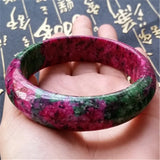 Natural Jade Peach Bangle Polishing Plum Blossom Bracelet