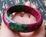 Natural Jade Peach Bangle Polishing Plum Blossom Bracelet