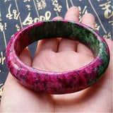 Natural Jade Peach Bangle Polishing Plum Blossom Bracelet
