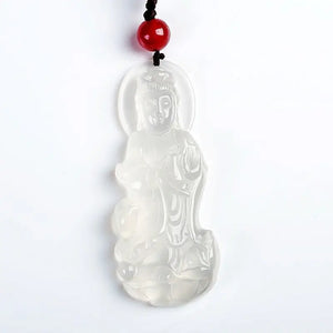 Hand-Carved Natural Jadeite Pendant Necklace Women Charm Jewelry