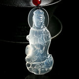 Hand-Carved Natural Jadeite Pendant Necklace Women Charm Jewelry