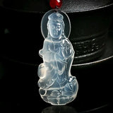 Hand-Carved Natural Jadeite Pendant Necklace Women Charm Jewelry