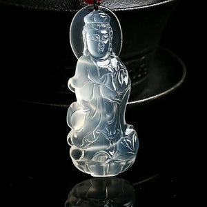 Hand-Carved Natural Jadeite Pendant Necklace Women Charm Jewelry