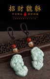 Jade Pixiu Pendant Lucky Amulet Hand Carved Necklace