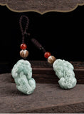 Jade Pixiu Pendant Lucky Amulet Hand Carved Necklace