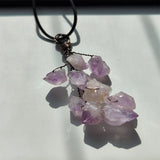 Jade Pendant Necklace, Wire Wrapped Tree of Life Sweater Chain