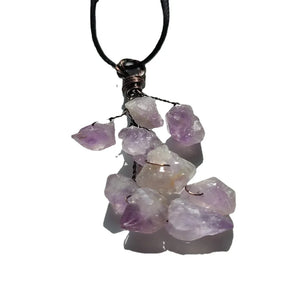 Jade Pendant Necklace, Wire Wrapped Tree of Life Sweater Chain
