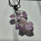 Jade Pendant Necklace, Wire Wrapped Tree of Life Sweater Chain