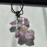 Jade Pendant Necklace, Wire Wrapped Tree of Life Sweater Chain
