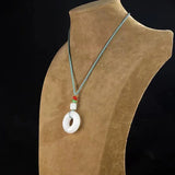 Jadeite Tire Donut Pendant Necklace Talisman Jewelry